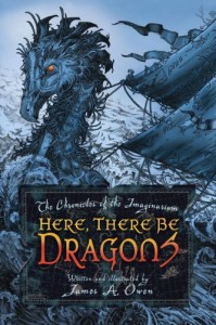 The first novel in the series, entitled Here, There Be Dragons